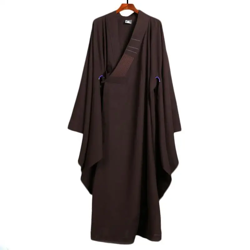 Monk Costume Buddhist Chinese Traditional Clothings Meditation Zen Shaolin Hanfu Clothing Taoism Tibetan Clothes Monk Robe - Image 5