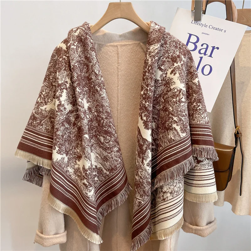 Luxury Scarf Women Cashmere Blend Bufanda Pashmina Print Scarves Classical Tassel Shawl and Wraps Winter Warm Echarpes - Image 3